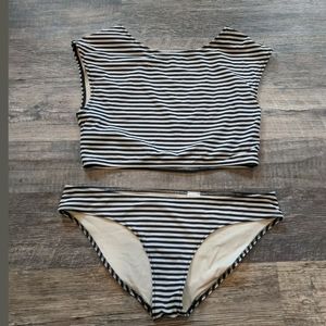 Kate Spade Two Piece Swimsuit Medium Striped